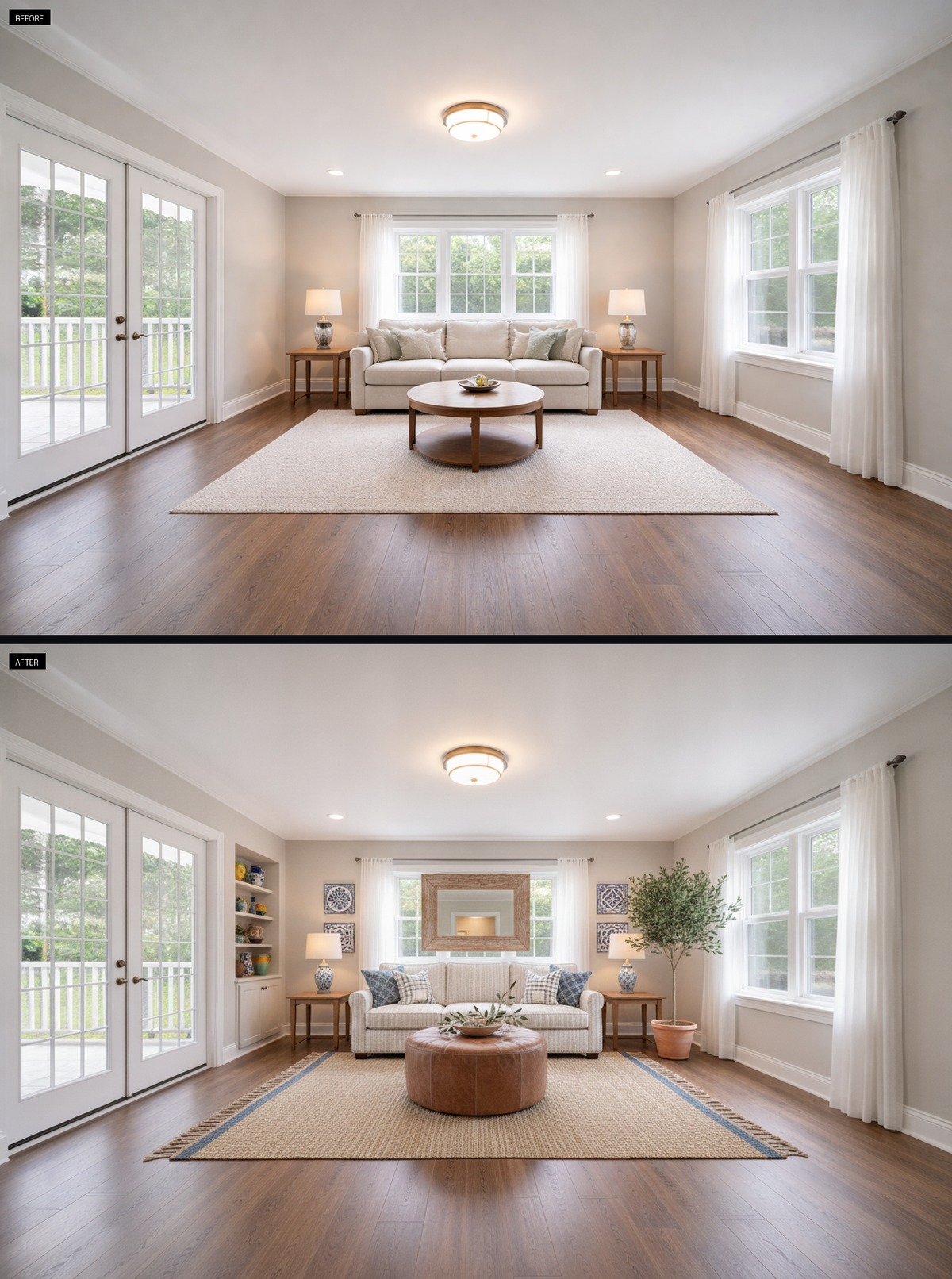 Warm Mediterranean Living Room Meets Olive Green