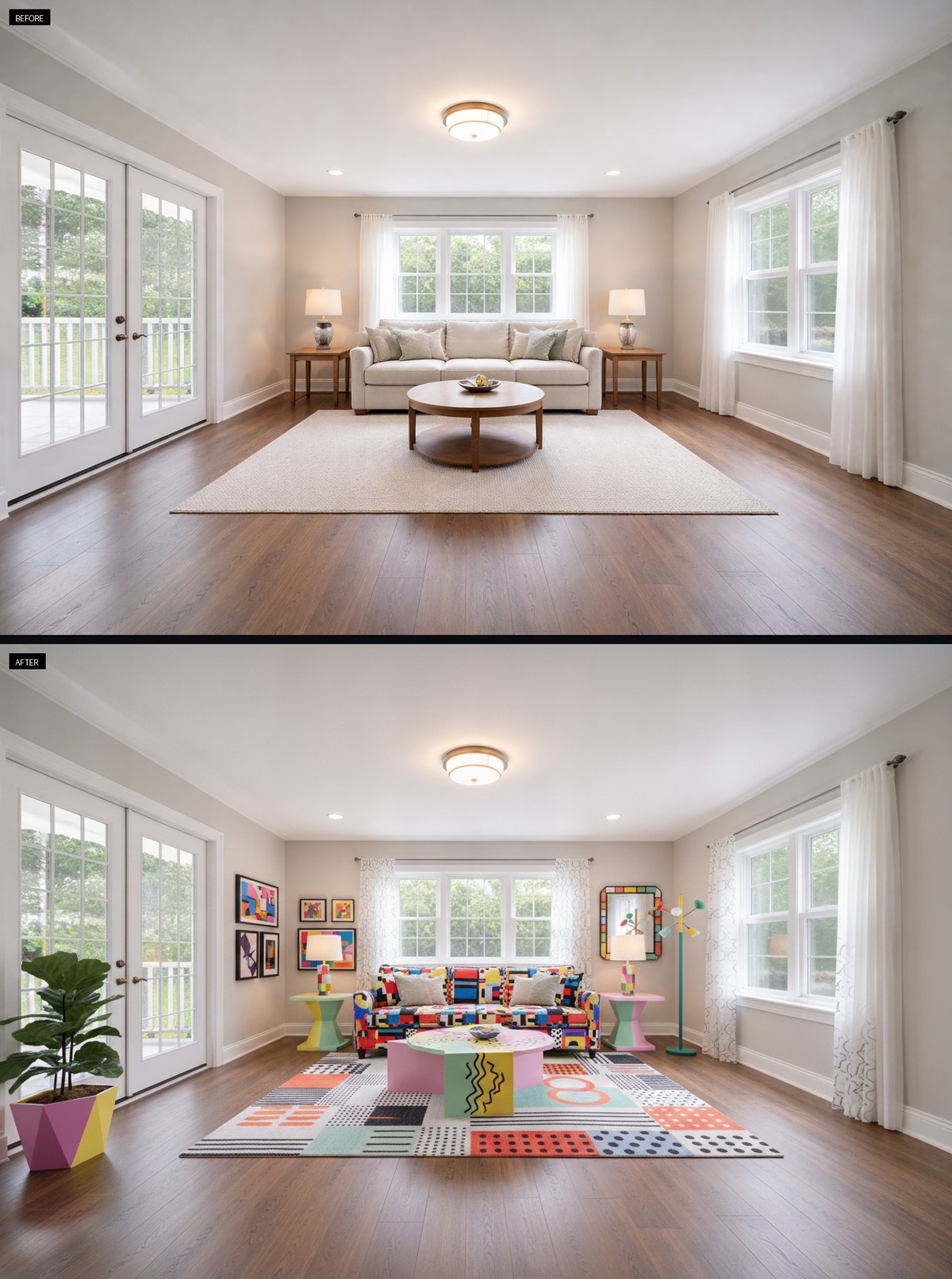 Vibrant Memphis Energy Meets A Geometric Rug