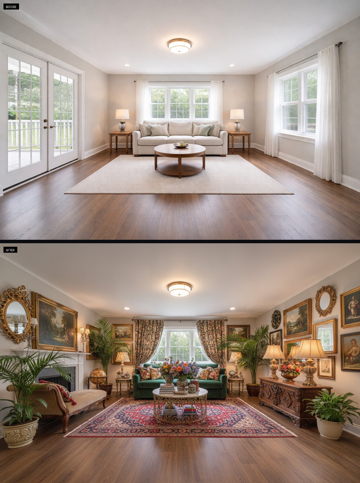 A Cream Sofa Anchors This Airy Living Room